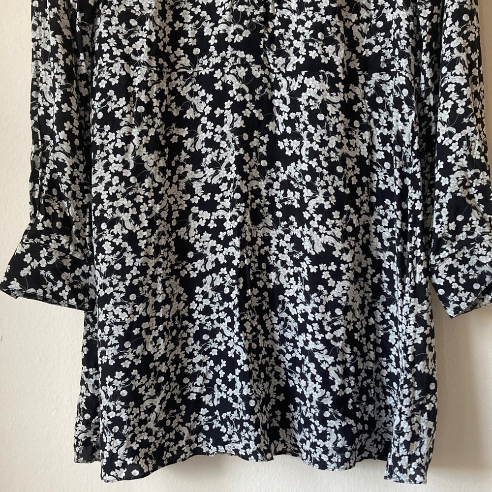 & Other Stories Black and White Floral Shirt Dress Size 10 - Picture 5 of 16